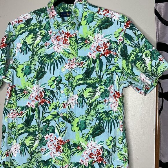 Mens Ralph Lauren Blue Label Tropical Button Down Shirt Size Medium - Picture 5 of 10
